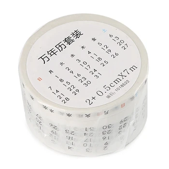 2 Size Perpetual Calendar Washi Tape Daily/Weekly/Year Planner Diy Album Diary Scrapbooking Label Adhesive Tape Sticker
2 Size Perpetual Calendar Washi Tape Daily/Weekly/Year Planner Diy Album Diary Scrapbooking Label Adhesive Tape Sticker