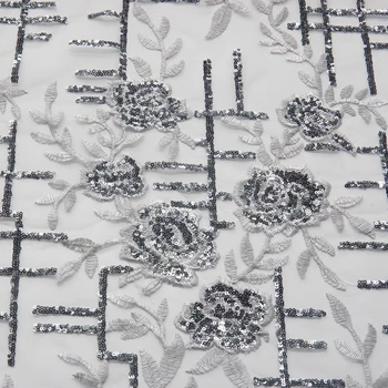 W6 silver gray sequins embroidery soft mesh three-dimensional embroidery lace cloth fabric rose
W6 silver gray sequins embroidery soft mesh three-dimensional embroidery lace cloth fabric rose