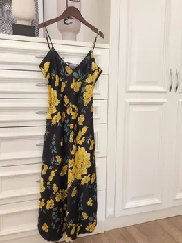 Adjustable Sling Midi Dress Women Silk Slim 2020 New Yellow Flower Print Sleeveless Sexy Ladies Beach Dresses
Adjustable Sling Midi Dress Women Silk Slim 2020 New Yellow Flower Print Sleeveless Sexy Ladies Beach Dresses
