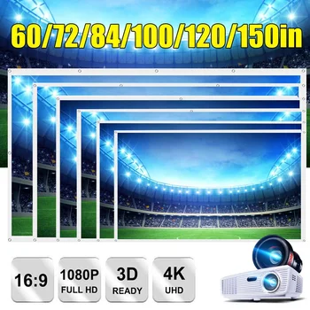 60/72/84/100/120 inch Projector Screen HD 16:9 White Dacron Diagonal Video Projection Screen Wall Mounted for Home Theater Movie
60/72/84/100/120 inch Projector Screen HD 16:9 White Dacron Diagonal Video Projection Screen Wall Mounted for Home Theater Movie