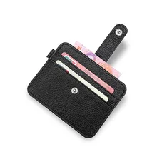 BYCOBECY nowa moda Mini portfel z prawdziwej skóry posiadacz karty pierwsza warstwa skóry wielu kart Ultra cienki portfel na karty bankowe uchwyt na(China)