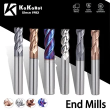 KaKarot CNC Carbide End Mills 2 3 4 Flute Tungsten Machine Milling Cutter Tools Metal Key Seat Face Router Bit HRC50 55 65 mill KaKarot CNC Carbide End Mills 2 3 4 Flute Tungsten Machine Milling Cutter Tools Metal Key Seat Face Router Bit HRC50 55 65 mill