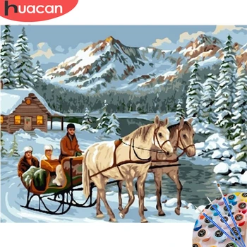 HUACAN Oil Painting By Numbers Winter Scenery Acrylic Drawing Canvas Picture For Adults Home Decoration Gift Wall Art 
HUACAN Oil Painting By Numbers Winter Scenery Acrylic Drawing Canvas Picture For Adults Home Decoration Gift Wall Art