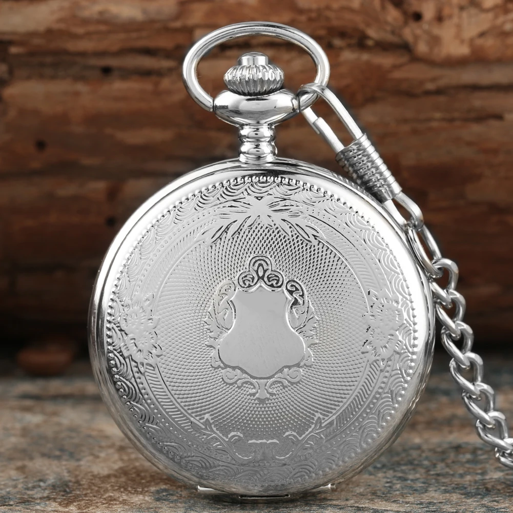 

Exquisite Silver Case Pocket Watch for Men Cozy Rough Chain Quartz Pendant Watches Women Accessory for Gift relogio de bolso