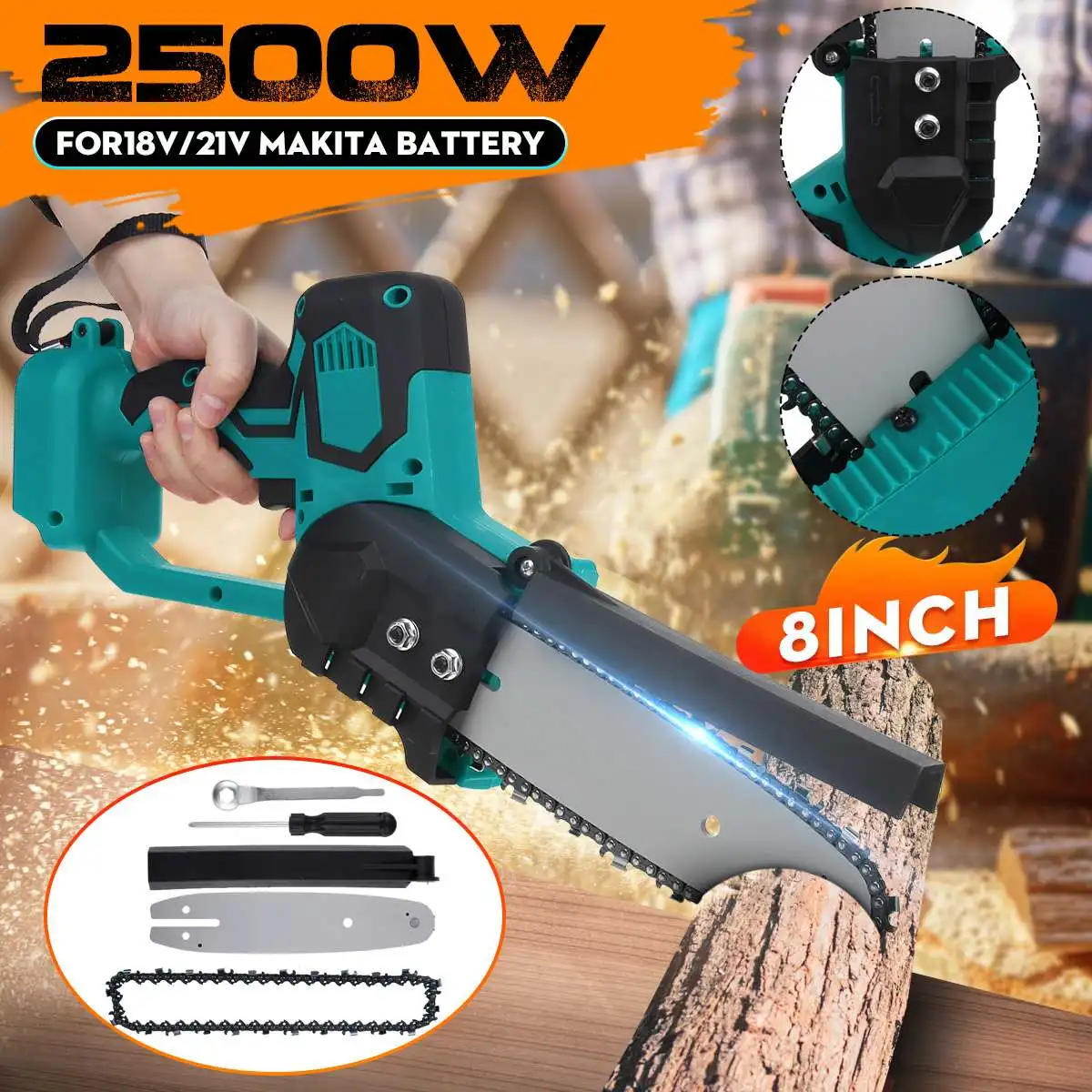 2500W Перезаряжаемые электропила со 8 дюймов Электрическая цепная пила по дереву инструмент регистрации инструмент Мощность инструмент для 18В Makita Батарея
2500W Перезаряжаемые электропила со 8 дюймов Электрическая цепная пила по дереву инструмент регистрации инструмент Мощность инструмент для 18В Makita Батарея