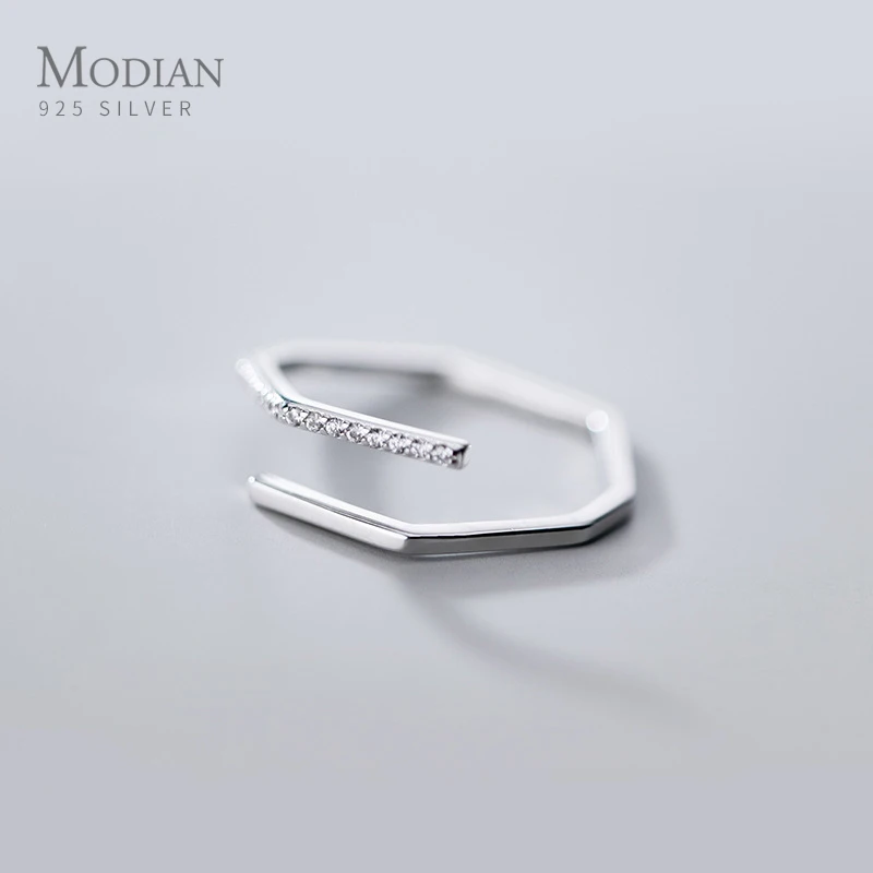 Modian Genuine 925 Strling Sliver Shining CZ Geometrc Polygon Slim Ring for Women Free Size Ring Korea Style Fine Jewelry Gift
Modian Genuine 925 Strling Sliver Shining CZ Geometrc Polygon Slim Ring for Women Free Size Ring Korea Style Fine Jewelry Gift