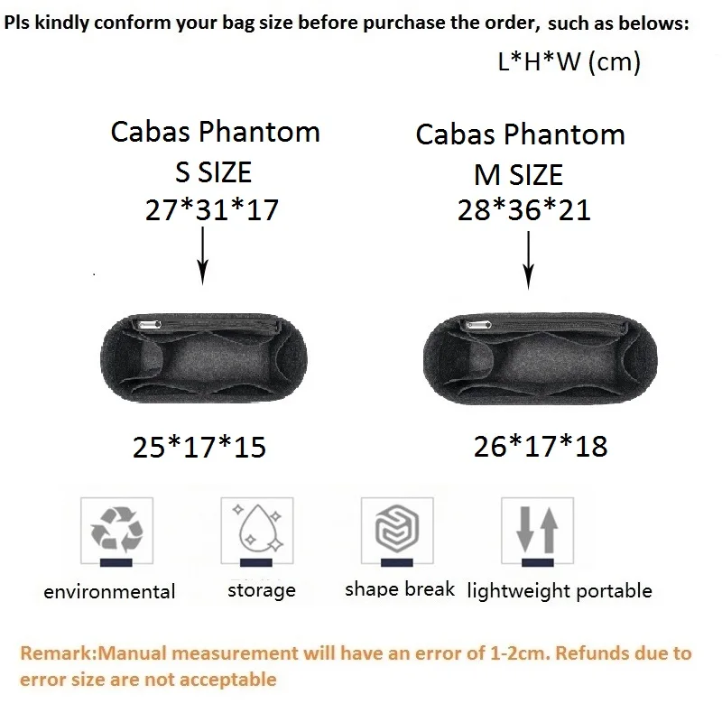 Organizer do torby Cabas Phantom S/M Tote - kompatybilny z filcowym wstawem, idealny dla mam - torba na kosmetyki i podróż - Wianko - 1