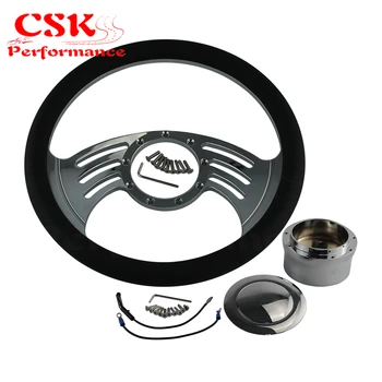 9-Hole V-8 14" Chrome Billet Steering Wheel + Horn Button & Adapter For G M Chevy 
9-Hole V-8 14" Chrome Billet Steering Wheel + Horn Button & Adapter For G M Chevy