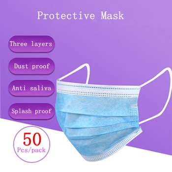 50Pcs Disposable Mouth Mask 3-Layer Anti Dust Bacteria Proof PM2.5 Splash proofBreathable Ear loop Mouth Mask for Protection
50Pcs Disposable Mouth Mask 3-Layer Anti Dust Bacteria Proof PM2.5 Splash proofBreathable Ear loop Mouth Mask for Protection