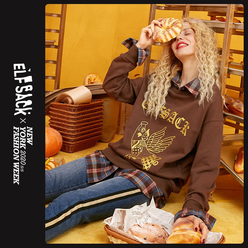 ELF SACK Letter & Pig Print Plaid Bronzing 2 in 1 Retro Sweatshirt Women Pullover 2019 Autumn Streetwear Oversize Sweatshirts
ELF SACK Letter & Pig Print Plaid Bronzing 2 in 1 Retro Sweatshirt Women Pullover 2019 Autumn Streetwear Oversize Sweatshirts