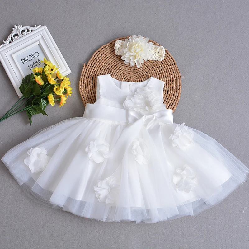 Baby Girl Christening Dress with Hairband Flower Appliques Tulle Lace Frock Vestidos Bebe Baptism Outfits First Birthday Dress 
Baby Girl Christening Dress with Hairband Flower Appliques Tulle Lace Frock Vestidos Bebe Baptism Outfits First Birthday Dress