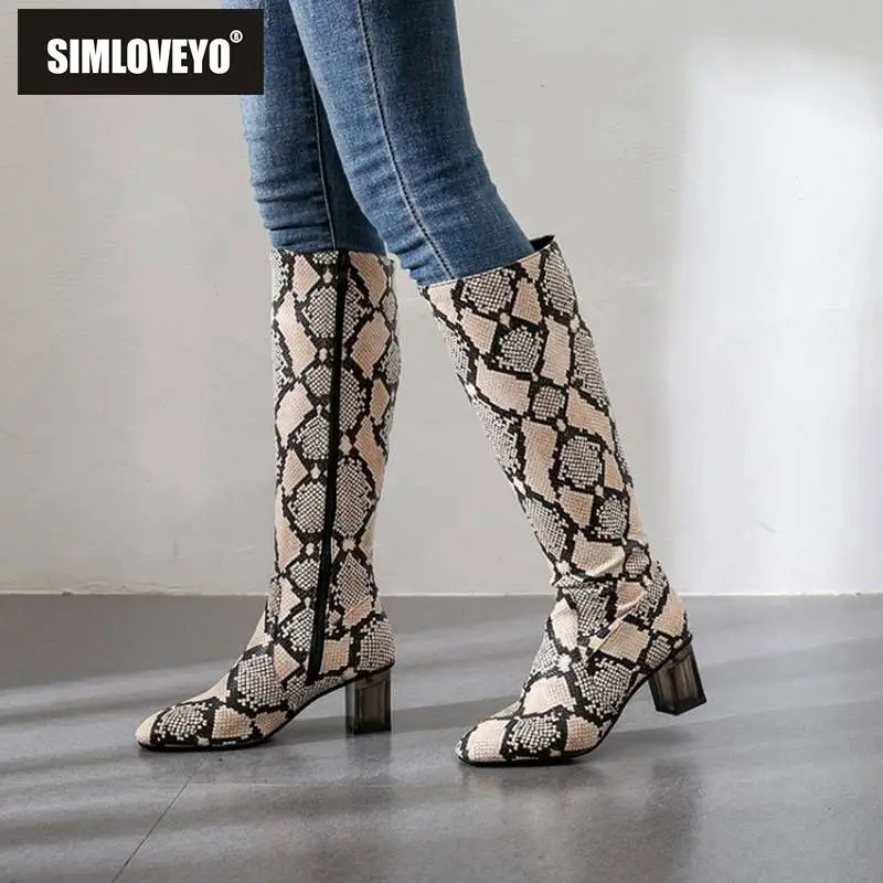 SIMLOVEYO 2019 winter Mid calf boots Round toe Block heel Zipper Snakeskin western cowboy botas feminino large size 48 botines
SIMLOVEYO 2019 winter Mid calf boots Round toe Block heel Zipper Snakeskin western cowboy botas feminino large size 48 botines