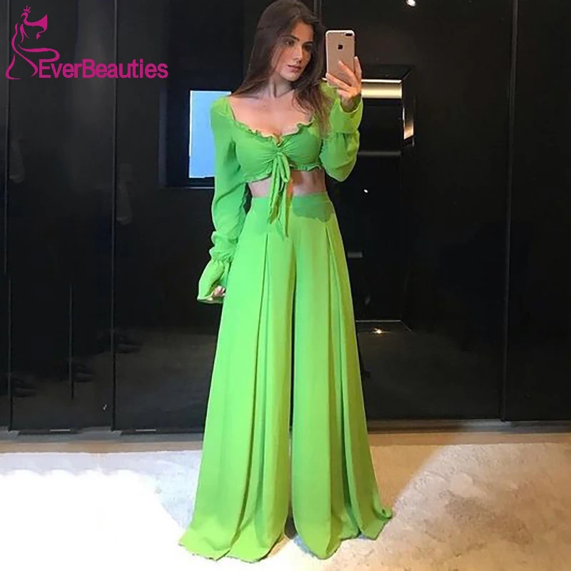 Two Pieces Evening Dresses Long Chiffon Vestidos De Fiesta Long Sleeves Prom Dresses вечерние платья Robe De Soiree Femme
Two Pieces Evening Dresses Long Chiffon Vestidos De Fiesta Long Sleeves Prom Dresses вечерние платья Robe De Soiree Femme