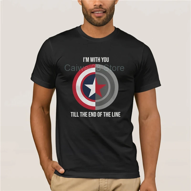 Спортивная Мужская футболка I'm with you till the end of line рукав модная 100% хлопок | одежда