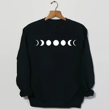 

Women Tumblr Crewneck Sweatshirts Tumblr Clothing 90s Grunge Clothing Women's Hoodies Tops Moon Phase Sweatshirt