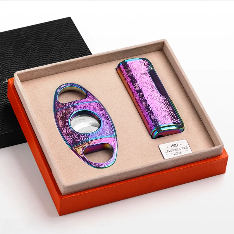 Jifeng Popular Metal Super Sharp Cigar Cutter Windproof Jet Flame Cigar Cigarette Lighter W/Gift Box Set For COHIBA New Arrival
Jifeng Popular Metal Super Sharp Cigar Cutter Windproof Jet Flame Cigar Cigarette Lighter W/Gift Box Set For COHIBA New Arrival