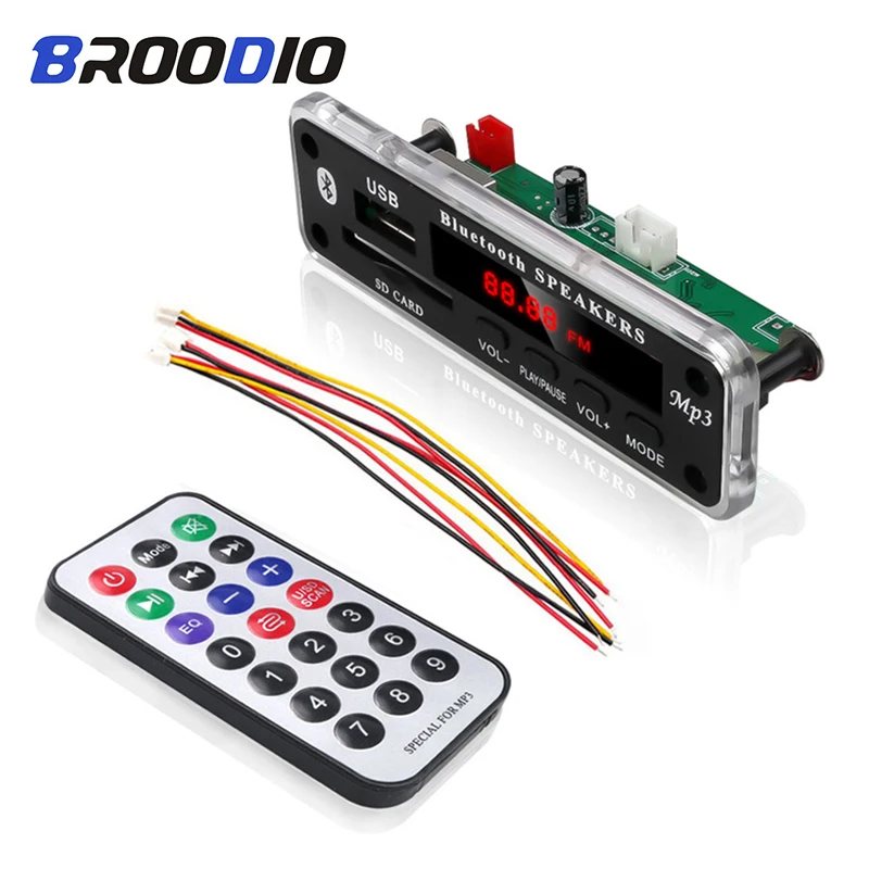 Wireless Bluetooth 5V 12V MP3 Decoder Board MP3 Audio Player Module Support USB SD AUX FM Audio Radio Module For Car accessories
Wireless Bluetooth 5V 12V MP3 Decoder Board MP3 Audio Player Module Support USB SD AUX FM Audio Radio Module For Car accessories
