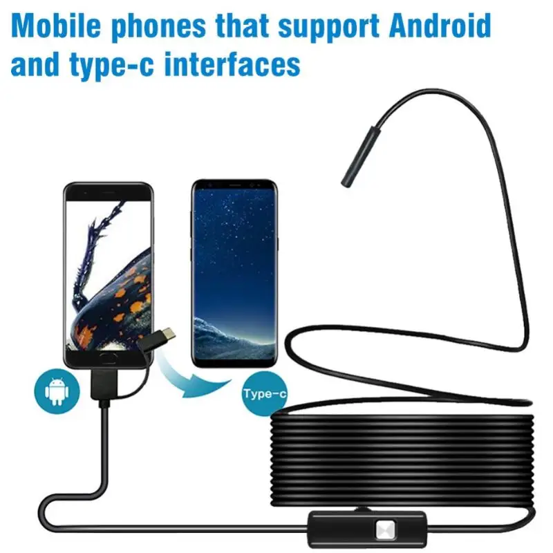 Mini Camera Endoscope HD 1200P IP68 2M Hard Flexible Tube Mirco USB Type-C Borescope Video Inspection for Android Car Endoscope
Mini Camera Endoscope HD 1200P IP68 2M Hard Flexible Tube Mirco USB Type-C Borescope Video Inspection for Android Car Endoscope