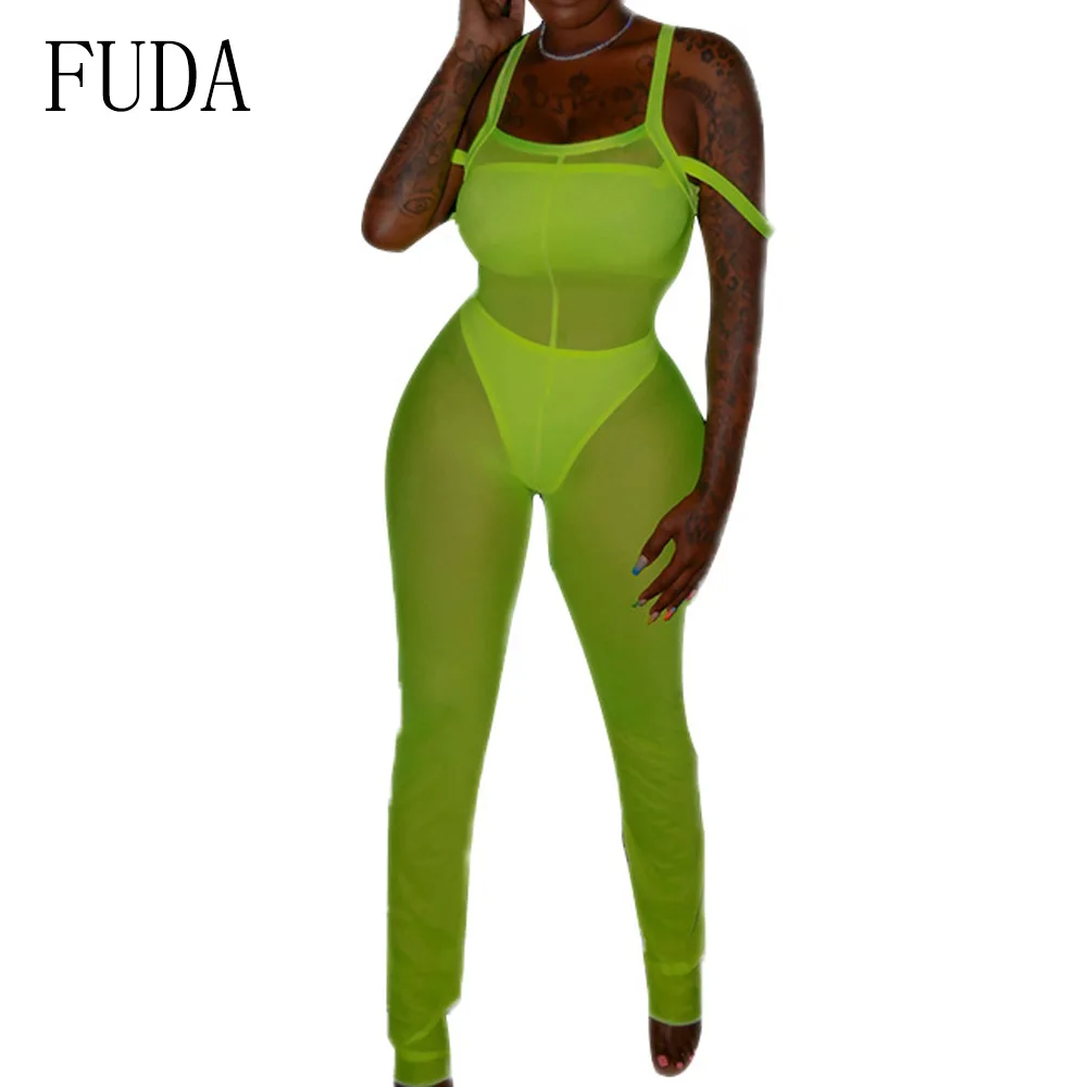FUDA Sexy See Through Mesh Jumpsuits Women Summer Sleeveless Hollow Out Club Party Playsuits High Elastic 3-Pieces Bodysuits
FUDA Sexy See Through Mesh Jumpsuits Women Summer Sleeveless Hollow Out Club Party Playsuits High Elastic 3-Pieces Bodysuits