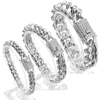 8/10/12/16/18mm CZ Zircon Stone Paved Stainless Steel Cuban Curb Miami Chain Link Bracelets for Male Boys Hip Hop Rock Jewelry
8/10/12/16/18mm CZ Zircon Stone Paved Stainless Steel Cuban Curb Miami Chain Link Bracelets for Male Boys Hip Hop Rock Jewelry