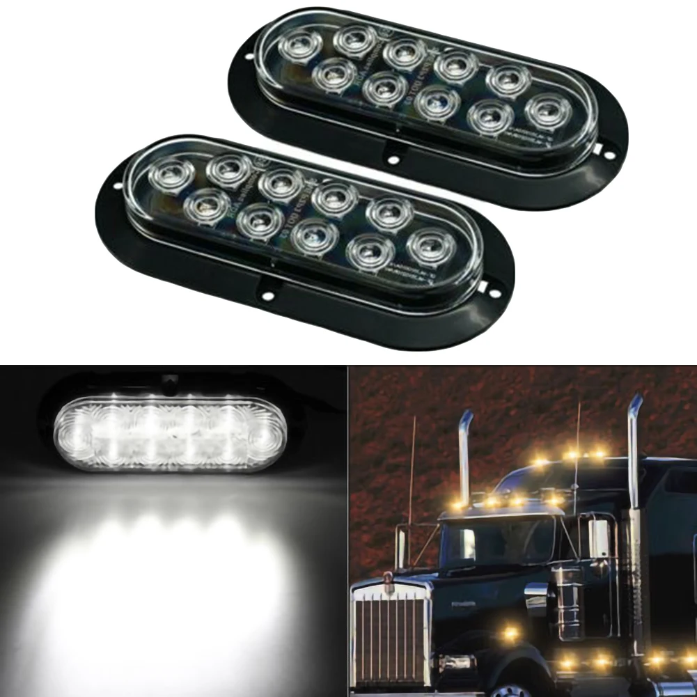 2Pcs Oval White 6" 10 LED Surface Mount Brake Stop Light Reverse Light for Truck Trailer
2Pcs Oval White 6" 10 LED Surface Mount Brake Stop Light Reverse Light for Truck Trailer