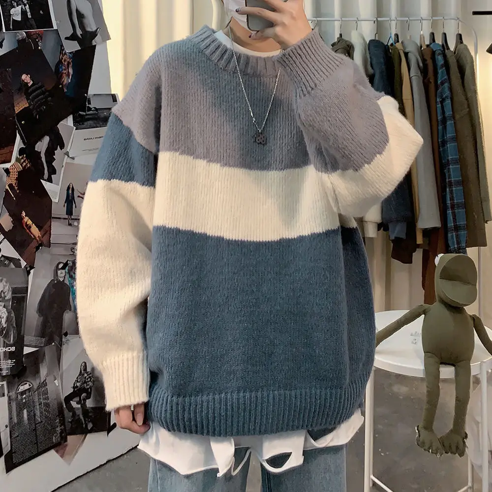 2020 Hong Kong style new ins men's sweater Korean version loose lazy style coat men's fashion student bottom coat
2020 Hong Kong style new ins men's sweater Korean version loose lazy style coat men's fashion student bottom coat