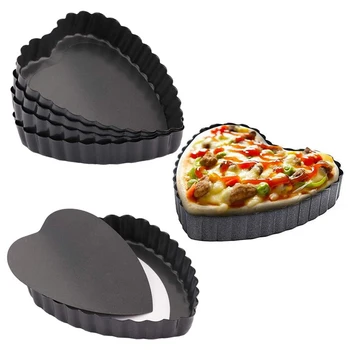 Mini Tart Pan 4 Inch with Removable Bottom Quiche Pan Nonstick Heart-Shaped Quiche Pie Pan Set of 6 (4 Inch)
Mini Tart Pan 4 Inch with Removable Bottom Quiche Pan Nonstick Heart-Shaped Quiche Pie Pan Set of 6 (4 Inch)