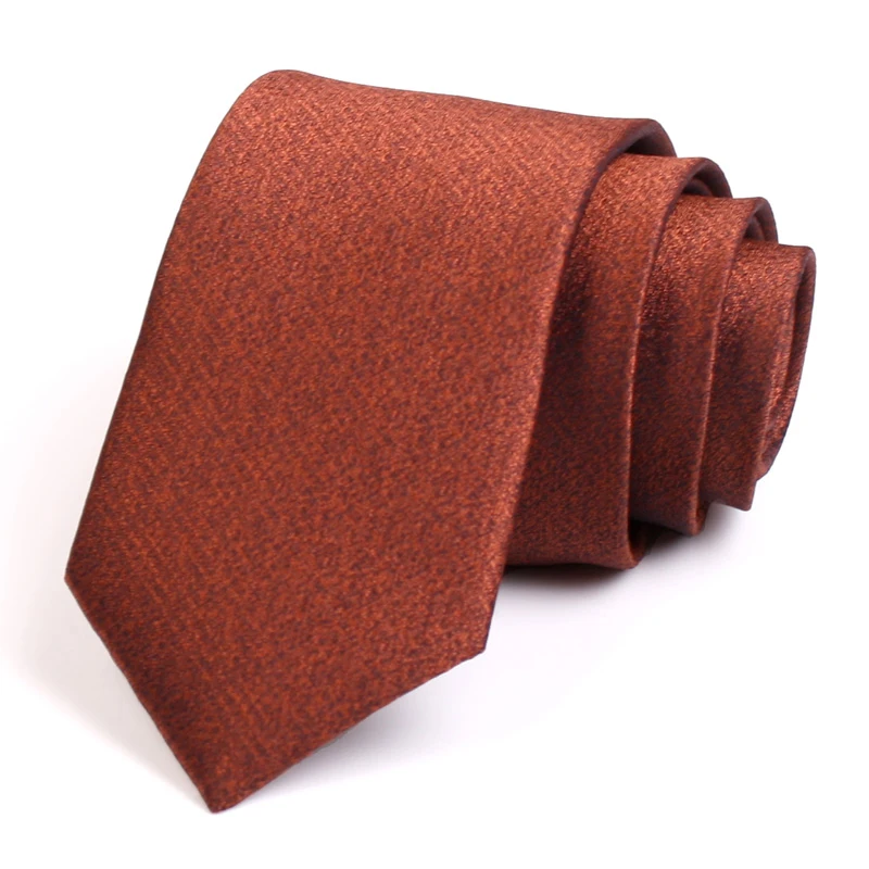 

New Design High Quality Gentleman Fashion Formal Tie For Men Business Suit Work Necktie Men 7CM Brown Neck Tie With Gift Box