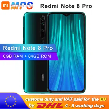 Global ROM Xiaomi Redmi Note 8 Pro 6GB 64GB teléfono inteligente Octa Core MTK Helio G90T 64MP cámara trasera 4500mAh 2040x1080 teléfono