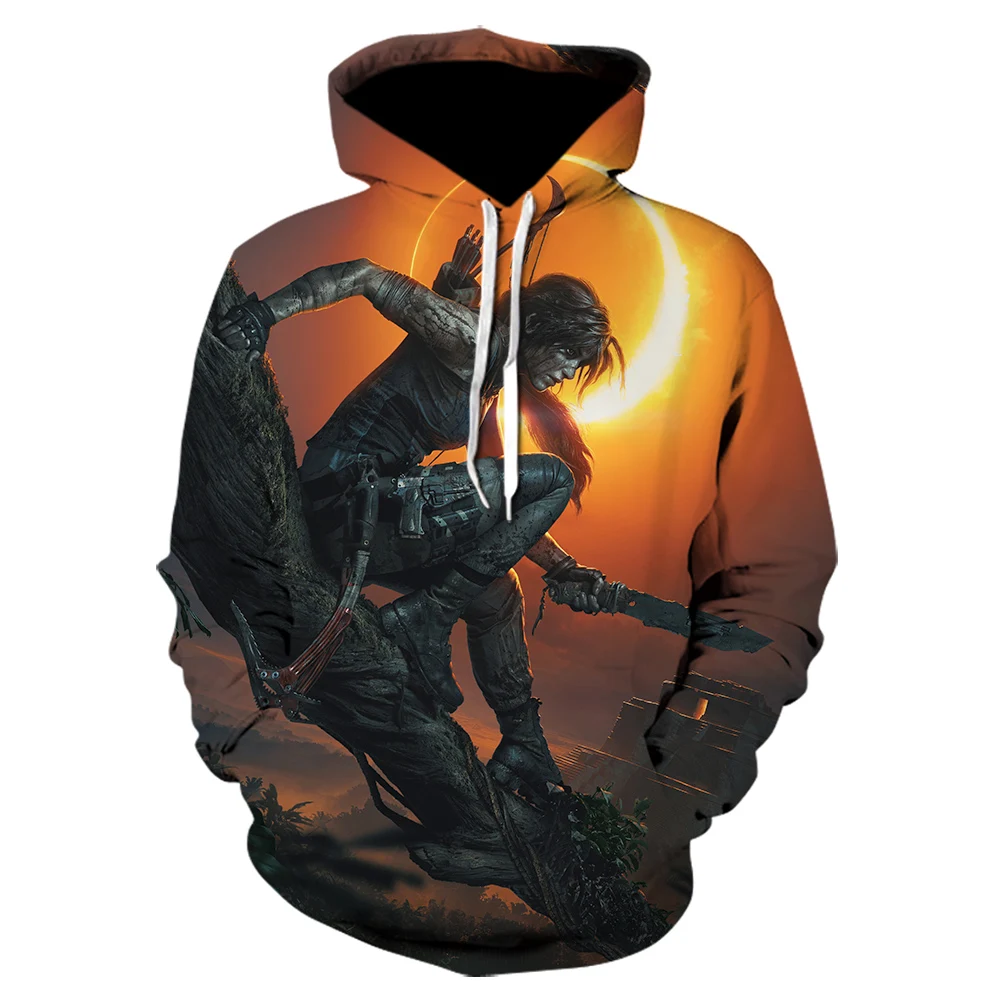 New style Yuansu American game Tomb Raider Hoodie men's fashion Sweatshirt funny printing 3D leisure tolerance Pullover coat | Мужская