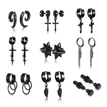 New Styles 1 pair Punk Black Stainless/Titanium Steel Stud Earrings For Men and Women Gothic Street Pop Hip Hop Ear Jewelry
New Styles 1 pair Punk Black Stainless/Titanium Steel Stud Earrings For Men and Women Gothic Street Pop Hip Hop Ear Jewelry
