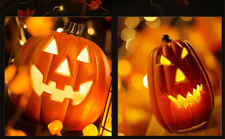 Description Picture 6 of itemHalloween Pumpkin LED Light Lamp Creative Lantern Home Props Pumpkin Bar Party Horror Halloween Pumpkin Night Light Decoration