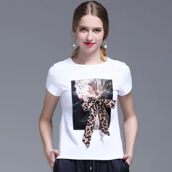 95% Cotton Leopard Bow T-shirt Female Summer Tops Kawaii Black Tee Shirt Femme White T shirt Short Sleeve Women Casual TShirt
95% Cotton Leopard Bow T-shirt Female Summer Tops Kawaii Black Tee Shirt Femme White T shirt Short Sleeve Women Casual TShirt