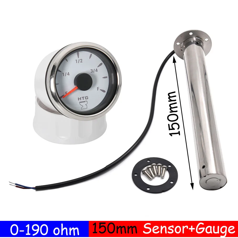 

7 Color 52MM HTG Water Sender Unit Sewage Level Meter Gauge Sensor Boat Car RV Holding Tank Level Gauge 0-190ohm 240-33ohm 9-32V