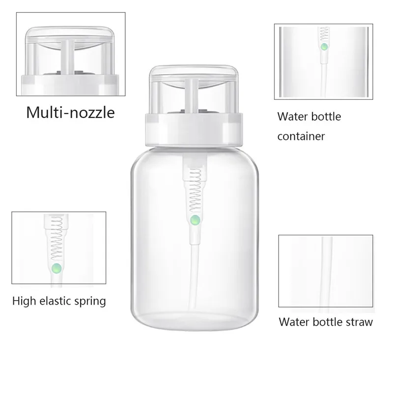 1pc Portable 200 ml Empty Plastic Nail Polish Remover Alcohol Liquid Press Pumping Dispenser Bottle Nail Art UV Gel Cleaner Tool
1pc Portable 200 ml Empty Plastic Nail Polish Remover Alcohol Liquid Press Pumping Dispenser Bottle Nail Art UV Gel Cleaner Tool