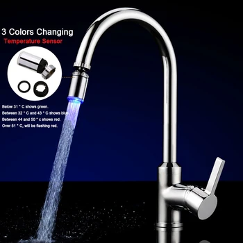 LED Aerators Water Faucet Tap Heads 360 Degree Adjustable Kitchen Temperature Sensor 3 Colors Changing RGB Nozzle Bathroom Glow
LED Aerators Water Faucet Tap Heads 360 Degree Adjustable Kitchen Temperature Sensor 3 Colors Changing RGB Nozzle Bathroom Glow