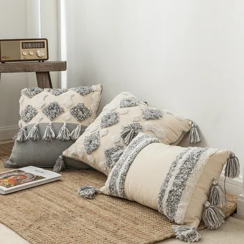 30x50cm/45x45cm Moroccan Style Cotton Linen Embroidered Cushion Cover Geometric Tufted Tassels Handmade Pillow Cover Home Decor
30x50cm/45x45cm Moroccan Style Cotton Linen Embroidered Cushion Cover Geometric Tufted Tassels Handmade Pillow Cover Home Decor