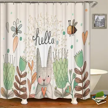 Anime Cartoon Bathroom Shower Curtain Bunny Print Waterproof Shower Curtain Bathroom Polyester Fabric Shower Curtain Hooks
Anime Cartoon Bathroom Shower Curtain Bunny Print Waterproof Shower Curtain Bathroom Polyester Fabric Shower Curtain Hooks