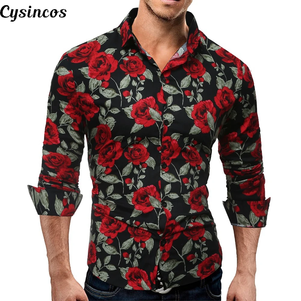 CYSINCOS рубашки мужские s Мода 2019 брендовая Повседневная Весенняя Роскошная