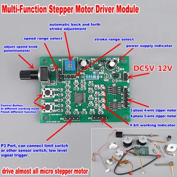 Micro Stepper Motor Control Module Board DC 5V-12V 6V 2-phase 4-wire 4-phase 5-wire Stepping Motor Driver
Micro Stepper Motor Control Module Board DC 5V-12V 6V 2-phase 4-wire 4-phase 5-wire Stepping Motor Driver