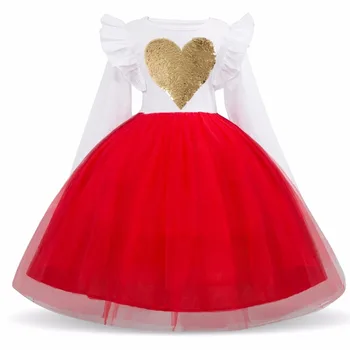 Christmas Girls Long Sleeve Dress Sequins Heart For Kids Dresses For Girls Princess 3-8Yrs Vestidos Xmas New Year Costume 
Christmas Girls Long Sleeve Dress Sequins Heart For Kids Dresses For Girls Princess 3-8Yrs Vestidos Xmas New Year Costume