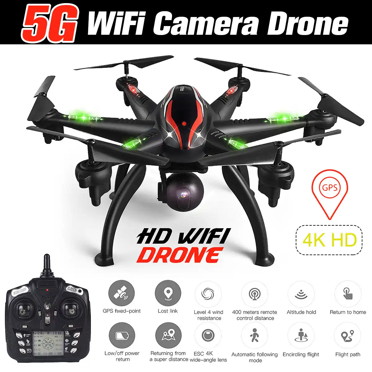 l100 6 axis dual gps drone
