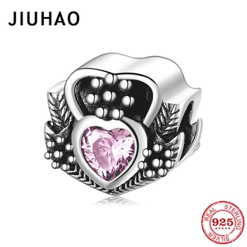 925 Sterling Silver Blooming heart flowers Pink zircon Beads fit Women JIUHAO Bracelets Necklaces DIY Silver jewelry
925 Sterling Silver Blooming heart flowers Pink zircon Beads fit Women JIUHAO Bracelets Necklaces DIY Silver jewelry