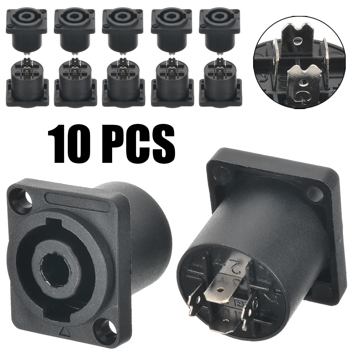 10pcs Professional 4 Pin Female Panel Audio Cable Plug Chassis Socket Connector for Stage Light LED Power Cable Plug Sockets
10pcs Professional 4 Pin Female Panel Audio Cable Plug Chassis Socket Connector for Stage Light LED Power Cable Plug Sockets