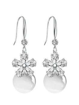 Natural Opal Long Earrings Flower Zircon Earrings Elegant Flower Earrings
Natural Opal Long Earrings Flower Zircon Earrings Elegant Flower Earrings