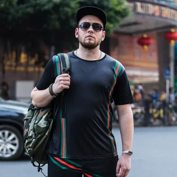 GONTHWID Summer plus fat size short-sleeved t-shirt loose casual men's half-sleeved 
GONTHWID Summer plus fat size short-sleeved t-shirt loose casual men's half-sleeved