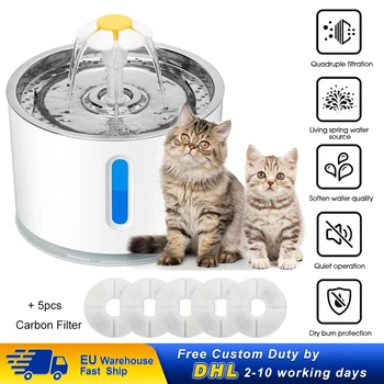 Cat Water Fountain 5pcs Replacement Filter Dog Drinking Bowl Pet Automatic Water Dispenser Feeder Super Quiet Drinker for cat
Cat Water Fountain 5pcs Replacement Filter Dog Drinking Bowl Pet Automatic Water Dispenser Feeder Super Quiet Drinker for cat