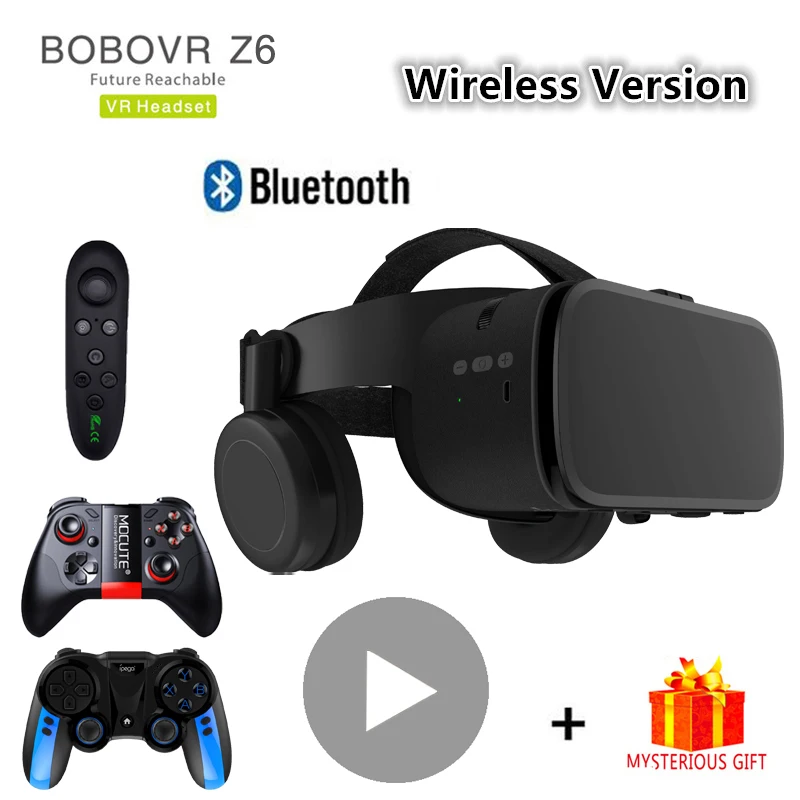 VR Bobovr Z6 Bluetooth 3 D шлем виртуальной реальности 3D очки гарнитура видео для телефона