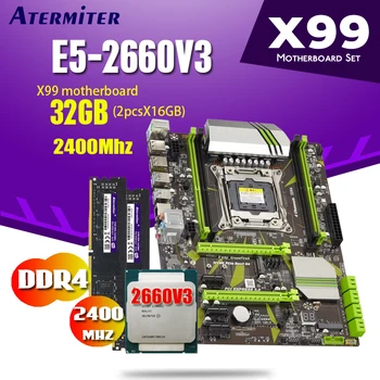atermiter X99 motherboard CPU processor RAM set with Xeon E5 2660 V3 2pcs * 16GB = 32GB 2400MHz DDR4 memory PC4
atermiter X99 motherboard CPU processor RAM set with Xeon E5 2660 V3 2pcs * 16GB = 32GB 2400MHz DDR4 memory PC4