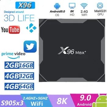 Original X96MAX Plus TV BOX Android 9.0 Amlogic S905X3 Quad Core 4GB 64GB 32GB 8K 2.4/5G Wifi 4K Media Player Smart tv box 
Original X96MAX Plus TV BOX Android 9.0 Amlogic S905X3 Quad Core 4GB 64GB 32GB 8K 2.4/5G Wifi 4K Media Player Smart tv box